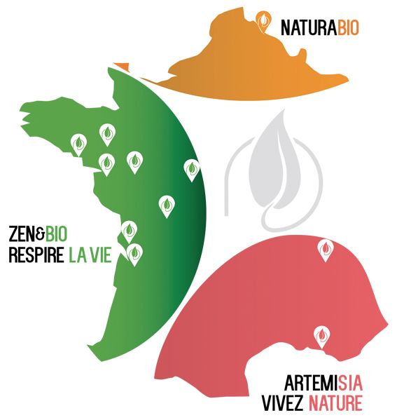 Carte réseau des salons ZEN&BIO